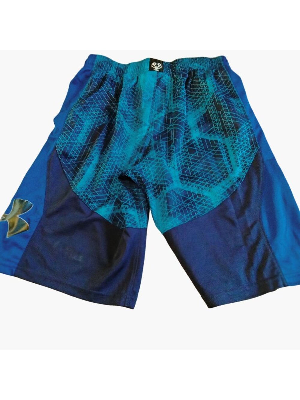 Under Armour Shorts Heat Gear Boys Youth Large L Blue Gray Athletic sports